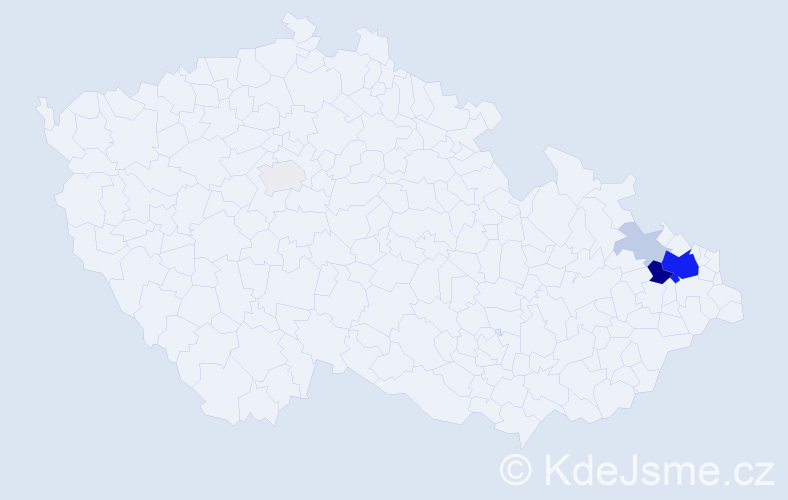 Příjmení: 'Telnarová', počet výskytů 22 v celé ČR