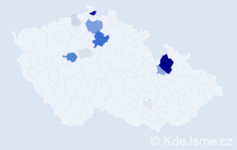 Příjmení: 'Činka', počet výskytů 34 v celé ČR