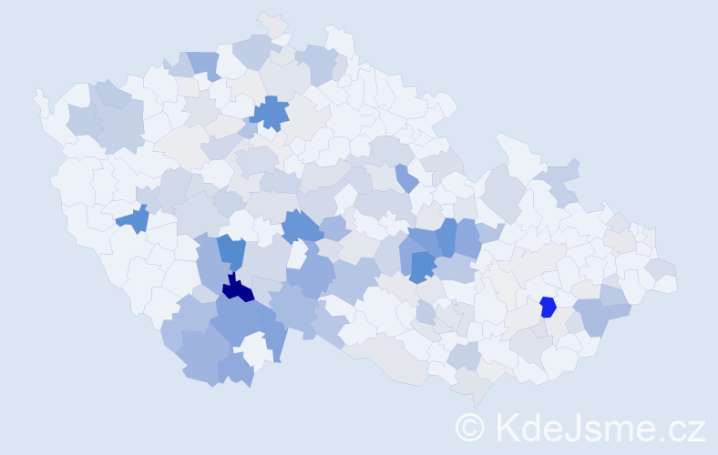 Příjmení: 'Dědič', počet výskytů 588 v celé ČR