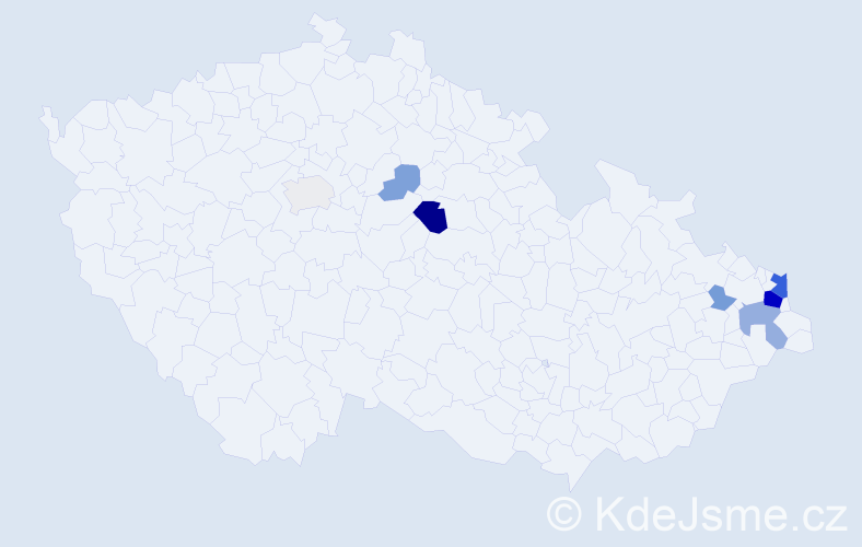 Příjmení: 'Lacioková', počet výskytů 22 v celé ČR