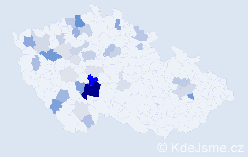 Příjmení: 'Vandrovec', počet výskytů 135 v celé ČR