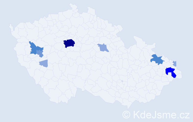 Příjmení: 'Eleková', počet výskytů 21 v celé ČR