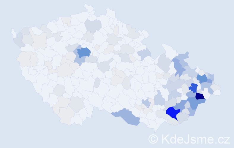 Příjmení: 'Fusková', počet výskytů 538 v celé ČR