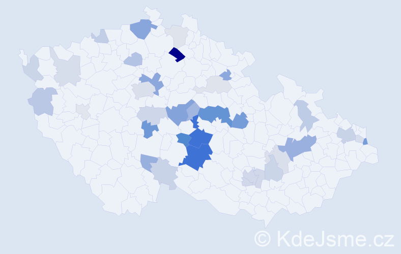 Příjmení: 'Haláková', počet výskytů 86 v celé ČR