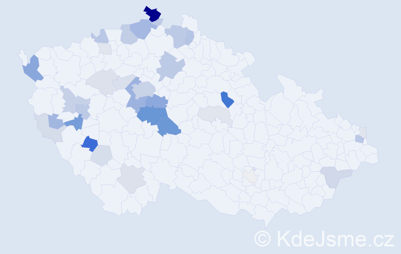 Příjmení: 'Starec', počet výskytů 129 v celé ČR