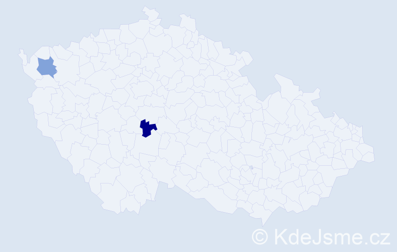 Příjmení: 'Vecelová', počet výskytů 5 v celé ČR