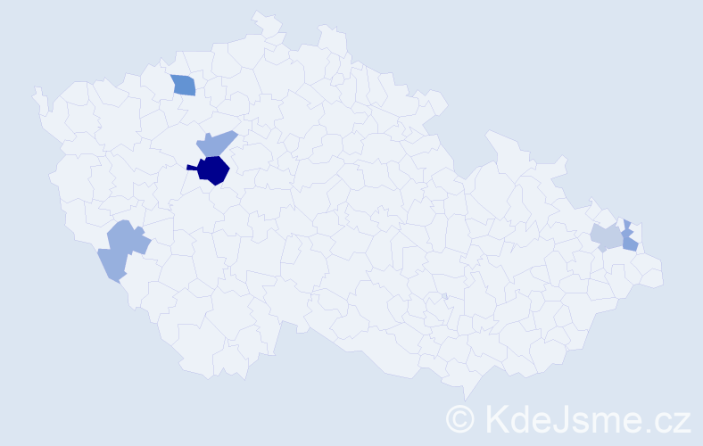 Příjmení: 'Hrebeňová', počet výskytů 17 v celé ČR