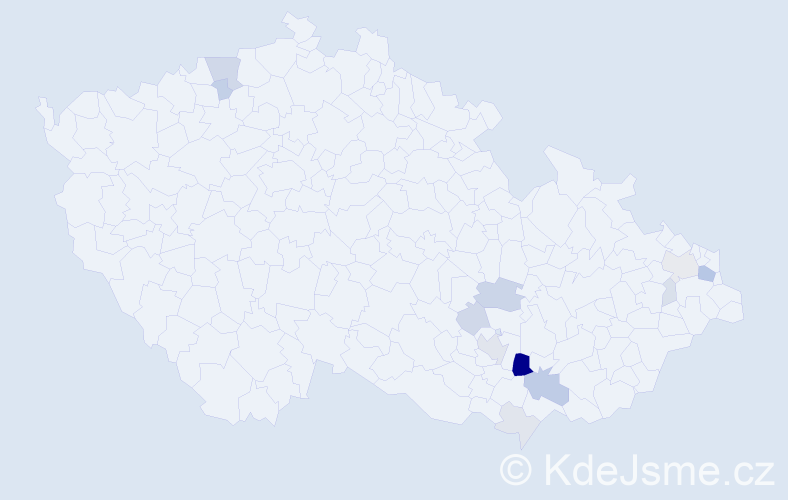 Příjmení: 'Zástřešek', počet výskytů 34 v celé ČR