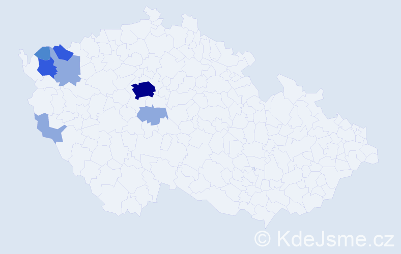 Příjmení: 'Tusjaková', počet výskytů 16 v celé ČR