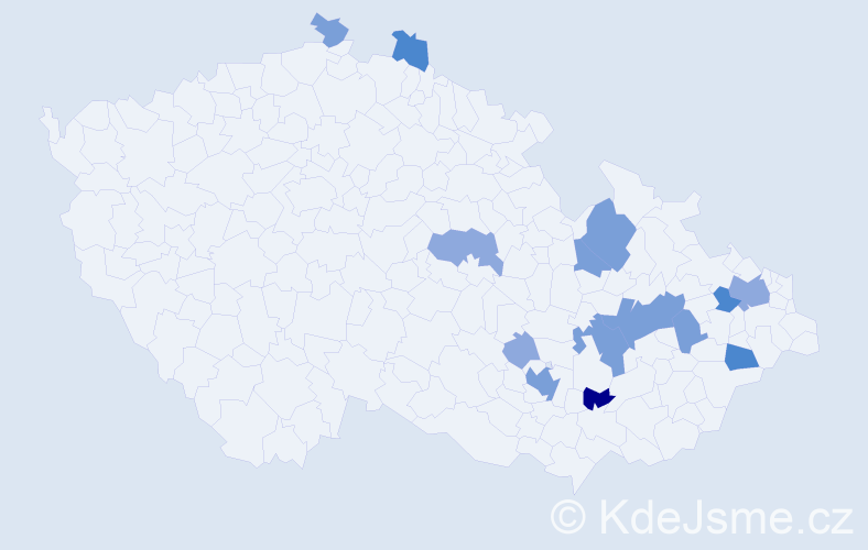 Příjmení: 'Facek', počet výskytů 33 v celé ČR