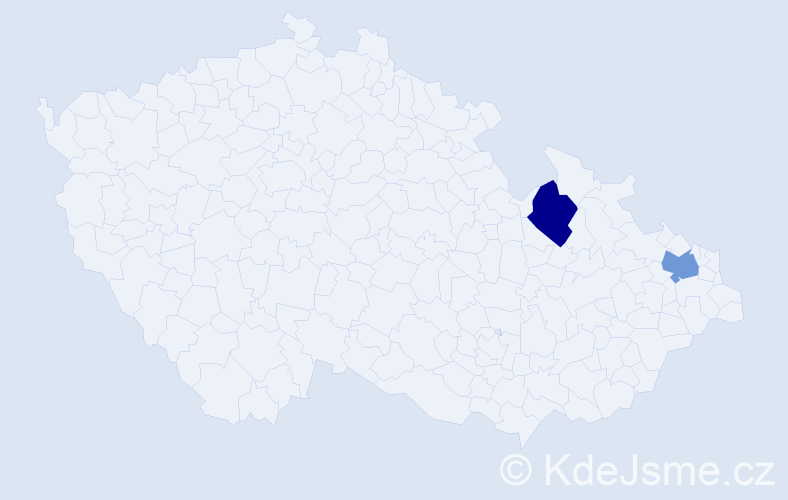 Příjmení: 'Andrísková', počet výskytů 2 v celé ČR