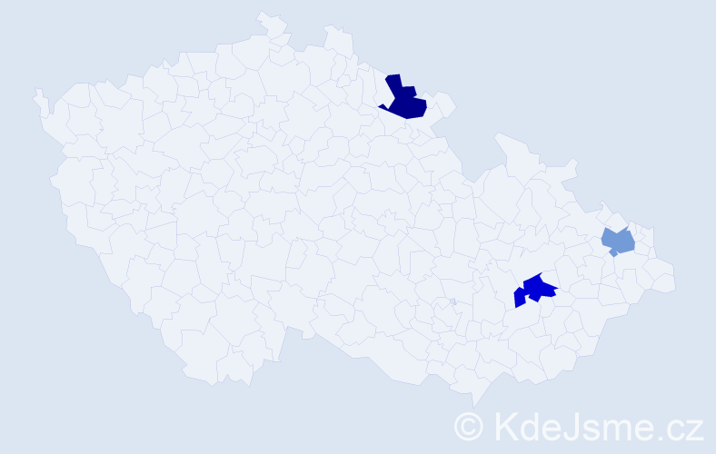 Příjmení: 'Frnda', počet výskytů 3 v celé ČR