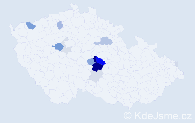 Příjmení: 'Rásl', počet výskytů 30 v celé ČR