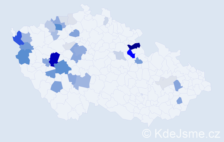 Příjmení: 'Sazimová', počet výskytů 125 v celé ČR