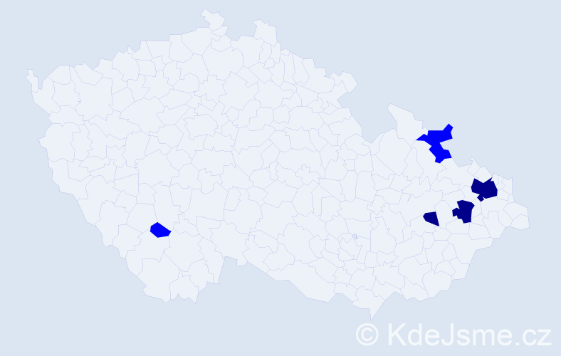 Příjmení: 'Kučavíková', počet výskytů 8 v celé ČR
