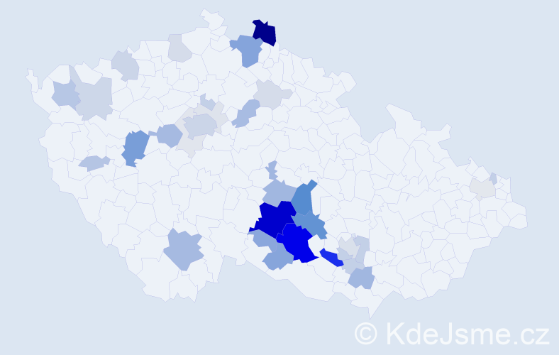 Příjmení: 'Partl', počet výskytů 149 v celé ČR