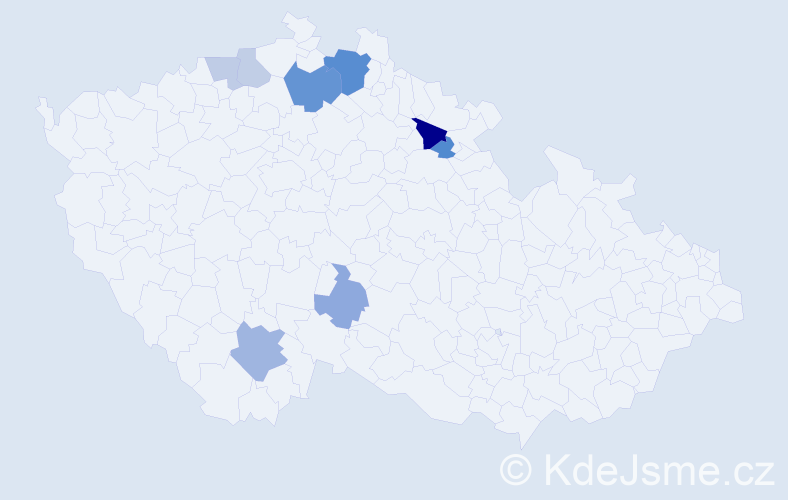 Příjmení: 'Toločková', počet výskytů 17 v celé ČR