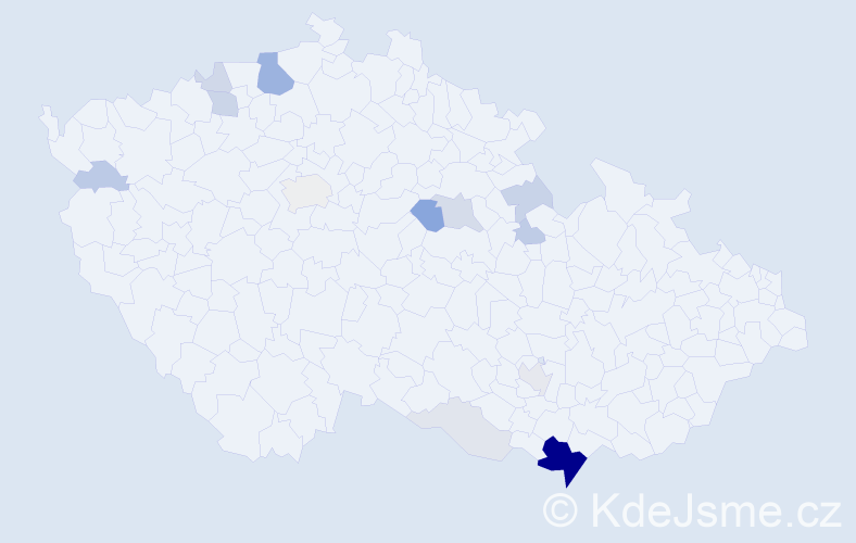 Příjmení: 'Pyskatá', počet výskytů 43 v celé ČR