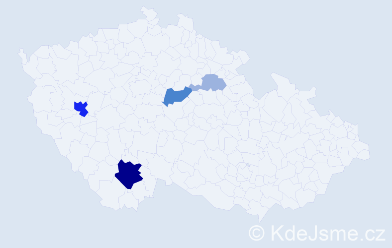 Příjmení: 'Mejdová', počet výskytů 14 v celé ČR