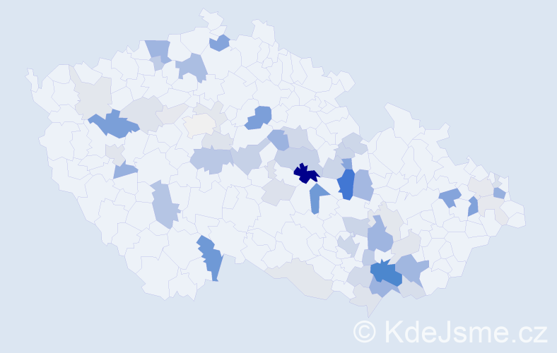 Příjmení: 'Čechal', počet výskytů 143 v celé ČR