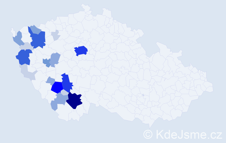 Příjmení: 'Lafatová', počet výskytů 71 v celé ČR