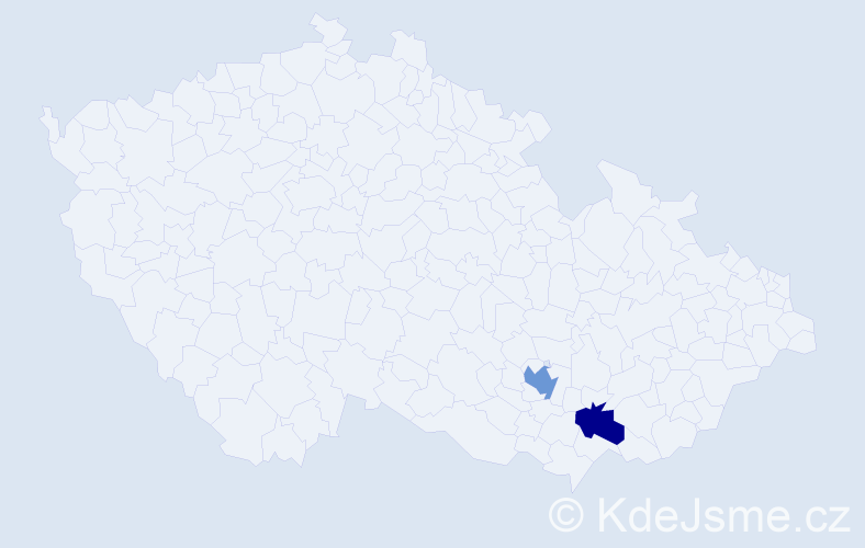 Příjmení: 'Zimin', počet výskytů 5 v celé ČR