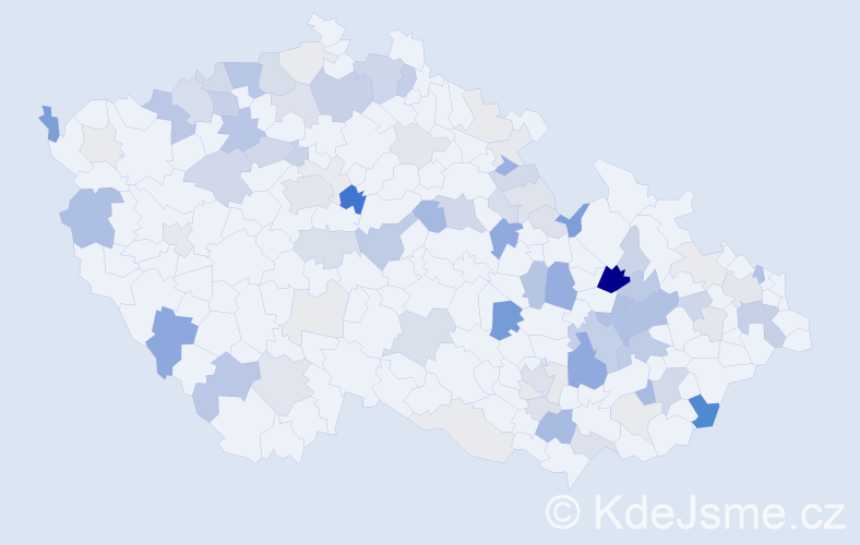 Příjmení: 'Mišák', počet výskytů 249 v celé ČR