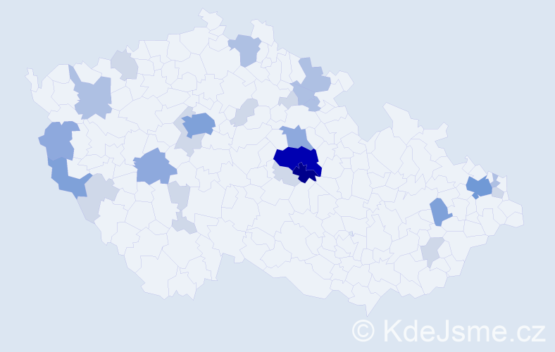Příjmení: 'Ročňák', počet výskytů 77 v celé ČR
