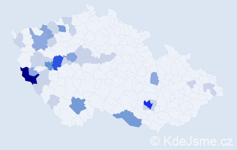 Příjmení: 'Heindlová', počet výskytů 77 v celé ČR