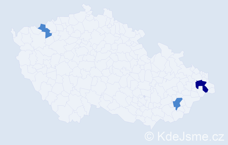 Příjmení: 'Demján', počet výskytů 5 v celé ČR