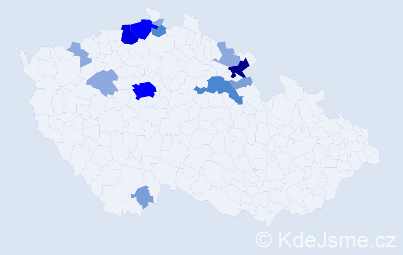 Příjmení: 'Dörner', počet výskytů 40 v celé ČR