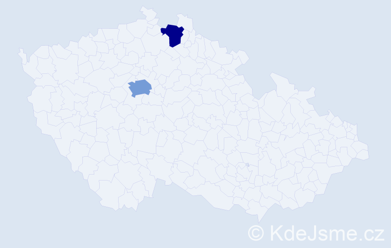 Příjmení: 'Kazmina', počet výskytů 3 v celé ČR