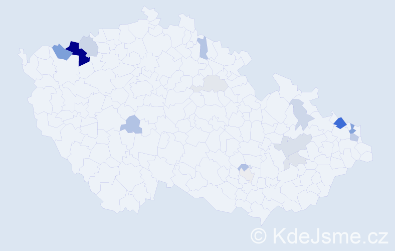 Příjmení: 'Ferčák', počet výskytů 45 v celé ČR