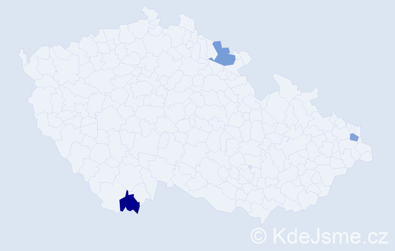 Příjmení: 'Džundová', počet výskytů 3 v celé ČR