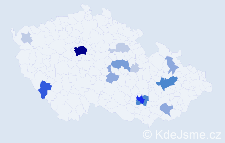 Příjmení: 'Tonner', počet výskytů 45 v celé ČR