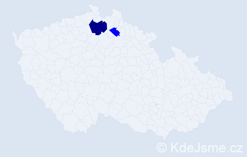 Příjmení: 'Dečiová', počet výskytů 5 v celé ČR