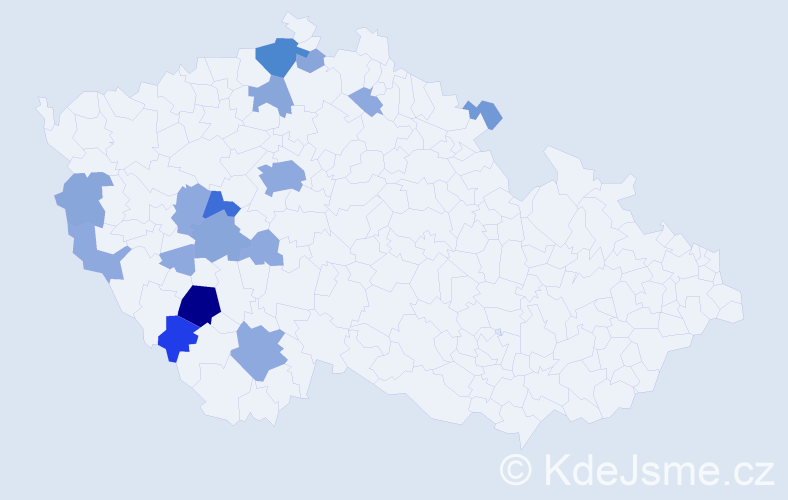 Příjmení: 'Rouče', počet výskytů 42 v celé ČR