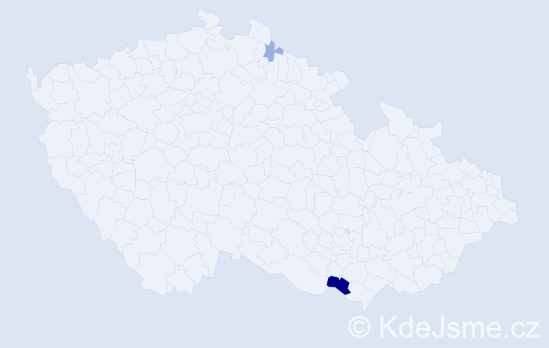 Příjmení: 'Závody', počet výskytů 6 v celé ČR