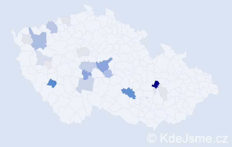 Příjmení: 'Frantlová', počet výskytů 41 v celé ČR