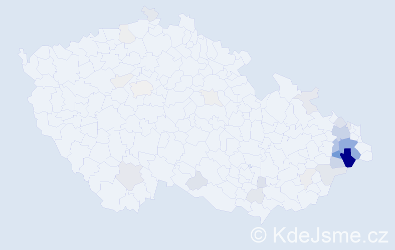 Příjmení: 'Bražinová', počet výskytů 98 v celé ČR