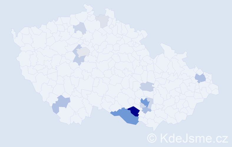 Příjmení: 'Keberle', počet výskytů 46 v celé ČR