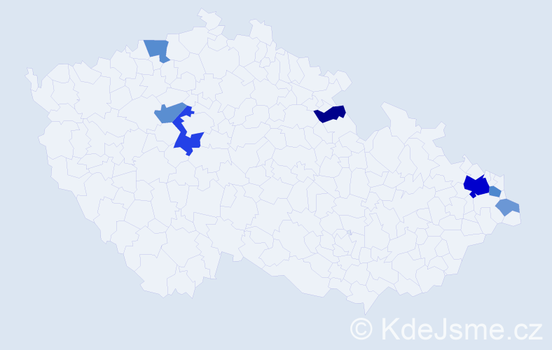 Příjmení: 'Čigášová', počet výskytů 20 v celé ČR