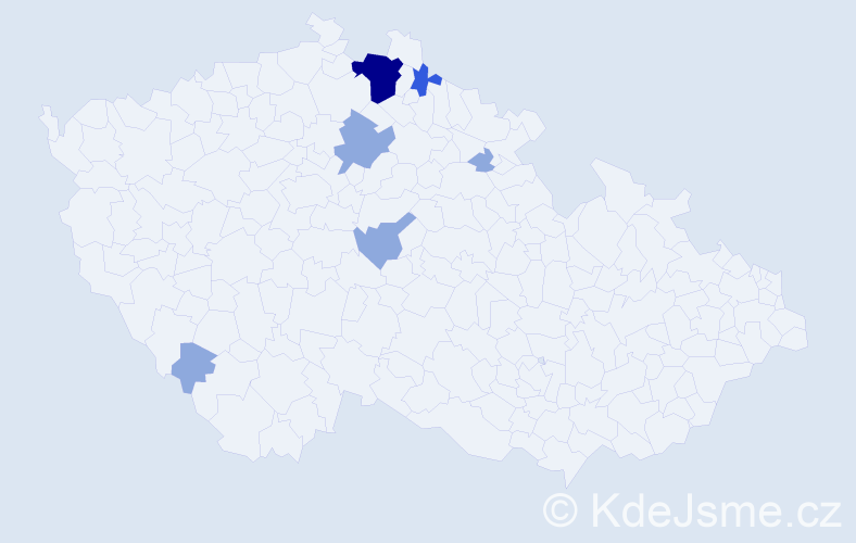Příjmení: 'Koláš', počet výskytů 12 v celé ČR