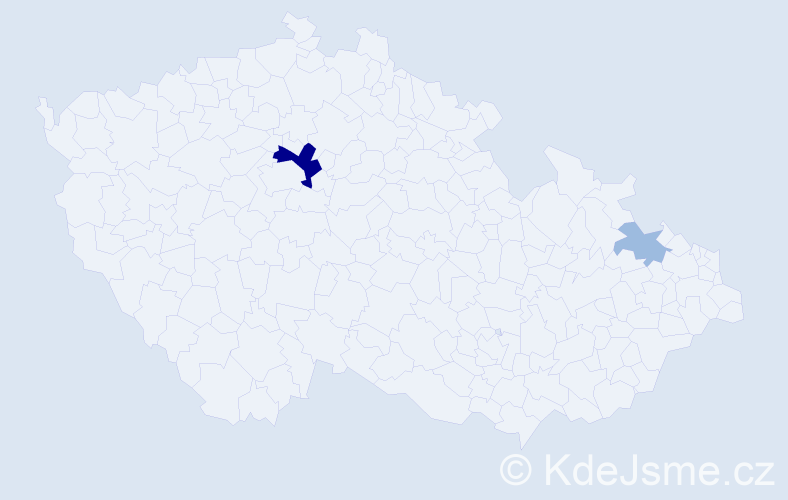 Příjmení: 'Košteinová', počet výskytů 5 v celé ČR