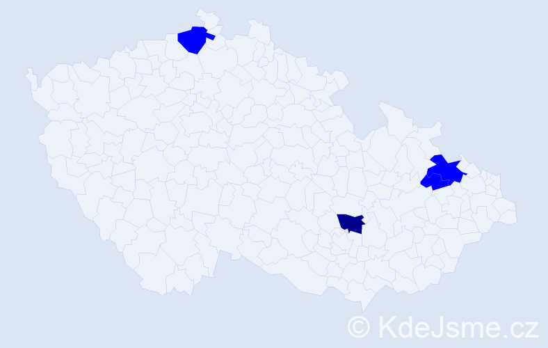 Příjmení: 'Cyrius', počet výskytů 5 v celé ČR