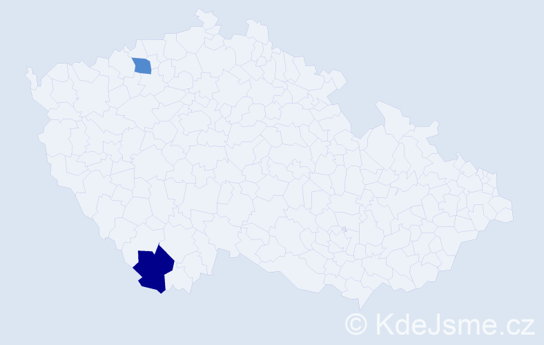 Příjmení: 'Kastenmajer', počet výskytů 9 v celé ČR