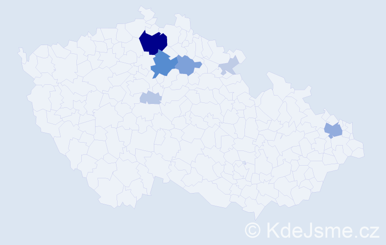 Příjmení: 'Diga', počet výskytů 27 v celé ČR
