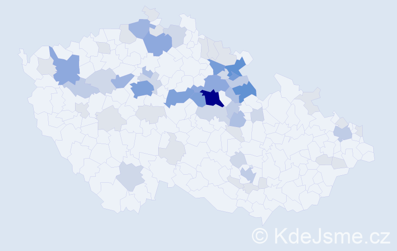 Příjmení: 'Bořek', počet výskytů 188 v celé ČR