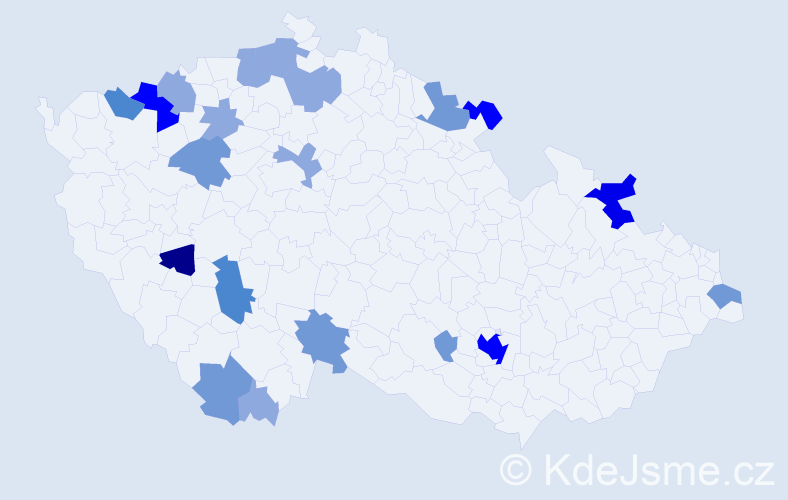 Příjmení: 'Trenčanská', počet výskytů 48 v celé ČR