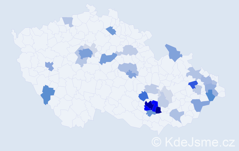 Příjmení: 'Rossi', počet výskytů 147 v celé ČR
